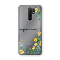 Gele bloemen: Xiaomi Redmi 9 Transparant Hoesje