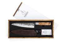 Forged VG10 koksmes, Ft 20,5 cm, met beschermhoes in leer Forged VG10 koksmes, Ft 20,5 cm, met beschermhoes in leer