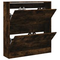 VidaXL Schoenenkast 80x21x87,5 cm bewerkt hout gerookt eikenkleurig