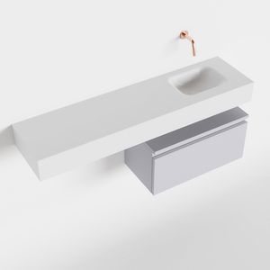 Toiletmeubel Mondiaz Andor | 120 cm | Meubelkleur Cale | Lex vrijhangend wastafel Talc Rechts | Zonder kraangat