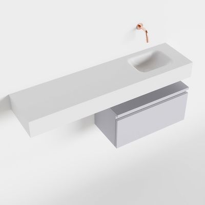 Toiletmeubel Mondiaz Andor | 120 cm | Meubelkleur Cale | Lex vrijhangend wastafel Talc Rechts | Zonder kraangat