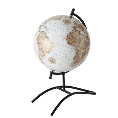 Decoratieve wereldbol op metalen voet