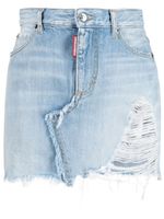 DSQUARED2 minijupe en jean à effet usé - Bleu