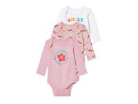lupilu 3 Baby rompers (Print roze/wit, 50/56) lupilu 3 Baby rompers (Print roze/wit, 50/56)