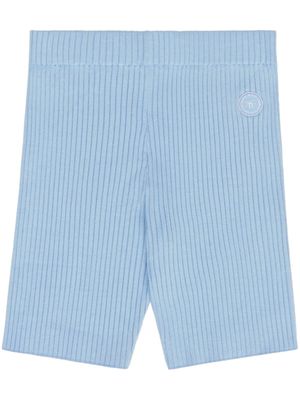 Sporty & Rich short de cyclisme à design côtelé - Bleu