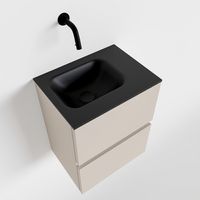 Toiletmeubel Mondiaz Ada | 40 cm | Meubelkleur Linen | Lex wastafel Urban Rechts | Zonder kraangat