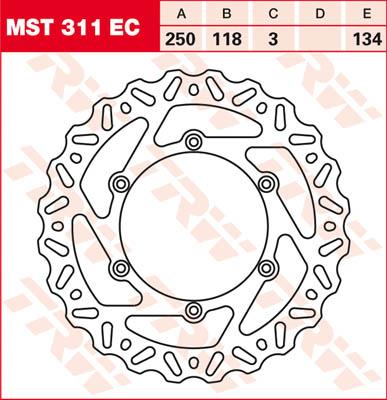 TRW Remschijf, remschijven voor de moto, MST311EC