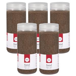 Hobby Fijn decoratie zand korrels - 5x pakjes - bruin - 475 ml - zandkorrels - knutselmateriaal