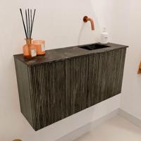 Toiletmeubel Mondiaz Joya Dlux | 80 cm | Meubelkleur Shadow | Faye wastafel Lava Wasbak Rechts | Zonder kraangat(en)