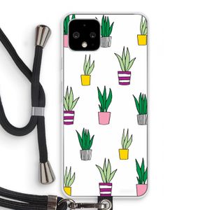 Sanseveria: Pixel 4 Transparant Hoesje met koord