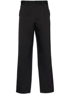 Prada pantalon en soie mélangée à coupe droite - Noir