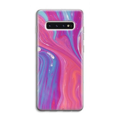Paarse stroom: Samsung Galaxy S10 4G Transparant Hoesje