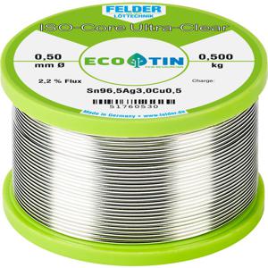 Felder ISO-Core Ultra Clear SAC305 Soldeertin Spoel Sn96,5Ag3Cu0,5 0.500 kg 0.5 mm