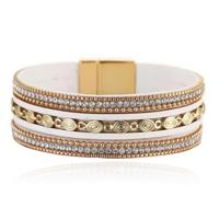 DEJA Brede Armband goudkleurig met ovale schakels in wit
