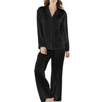 Damella Woven Silk Plain Pyjamas Set - thumbnail