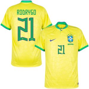 Brazilië Shirt Thuis 2022-2023 + Rodrygo 21