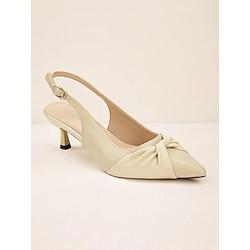 elegante beige slingback dameshakken met strikdetail, perfect voor formele evenementen Lightinthebox