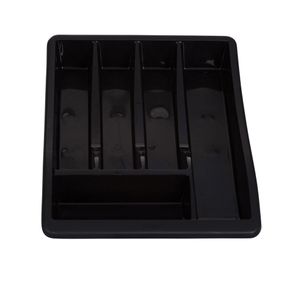 Bestekbak/keuken organizer - 5-vaks - Zwart - 30 x 38 x 6 cm