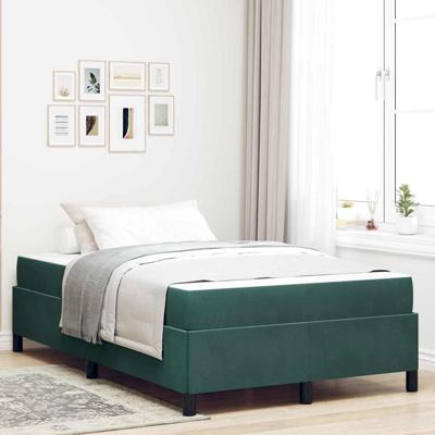 Bedframe Donkergroen, groen en wit 120 x 200 cm Fluweel