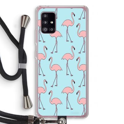 Anything Flamingoes: Samsung Galaxy A51 5G Transparant Hoesje met koord