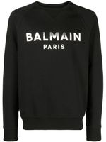 Balmain logo-print cotton sweatshirt - Noir