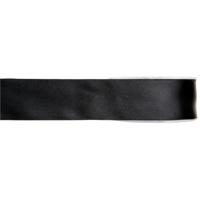 Hobby/decoratie sierlint - satijn - zwart - 1,5 cm/15 mm x 25 meter - cadeaulint