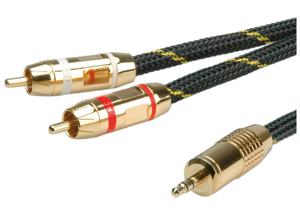 ROLINE GOLD audio aansluitkabel 3,5 mm stereo - 2x cinch, M/M, Retail Blister, 2,5 m