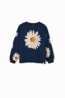 Oversized sweatshirt madeliefjes - BLUE - M