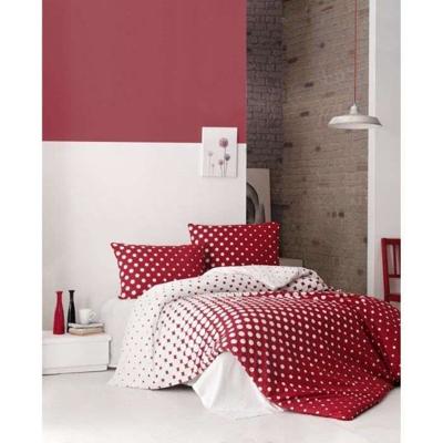 Beddengoedset - 1 dekbedovertrek 220 x 240 cm + 2 kussenslopen 60 x 60 cm - 100% versterkt katoen - Rood
