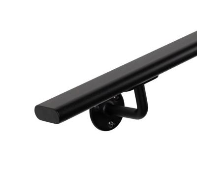 Ovale trapleuning gun metal 48x20 mm - per meter