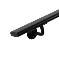 Ovale trapleuning gun metal 48x20 mm - per meter