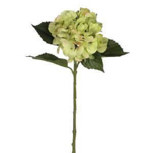 Kunstbloem Hortensia tak - groen - 51 cm - losse steel - Kunst zijdebloemen
