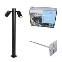 QAZQA Buitenlamp zwart met grondpin en kabelmof 80cm 2-lichts IP44 -