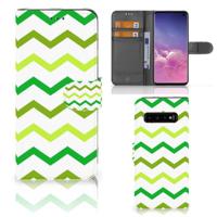 Samsung Galaxy S10 | Telefoon Hoesje | Zigzag Groen Samsung Galaxy S10 | Telefoon Hoesje | Zigzag Groen
