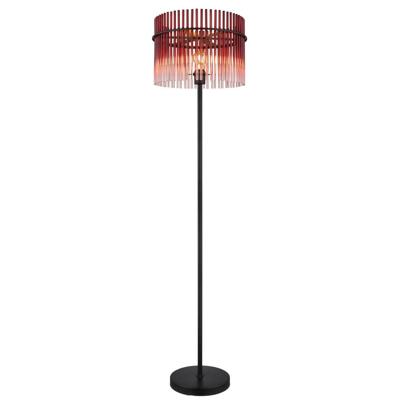 Globo Zwarte vloerlampGorley met rood glas Ø 38cm - 15698SBR