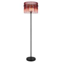 Globo Zwarte vloerlampGorley met rood glas Ø 38cm - 15698SBR