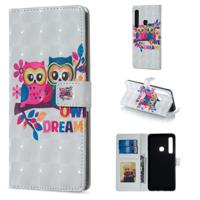 Liefhebbers Owl patroon horizontale Flip lederen Case voor Galaxy A9 (2018) met houder & kaartsleuven & fotolijstjes & portemonnee