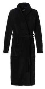 Ten Cate Badjas fleece met kimono kraag zwart