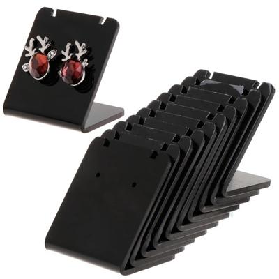10 stuks/set oorbellen plank display stand houder L vorm rechthoek acryl professionele oor Stud sieraden Toon beugel rack show (zwart)