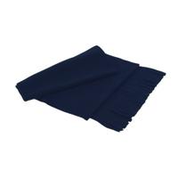 Fleece Sjaal - marine blauw - polar fleece - met franjes - volwassenen - 160 cm
