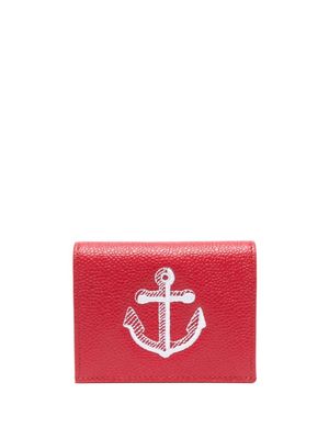 Thom Browne porte-cartes à logo brodé - Rouge