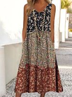 Loose Casual Floral Pritned Dress - thumbnail