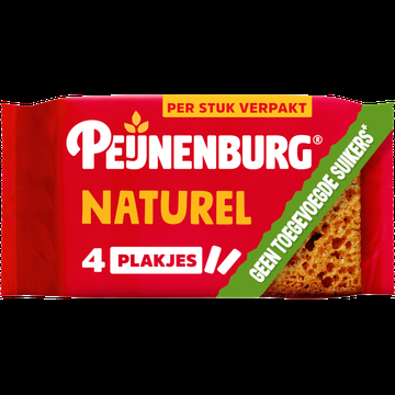 Peijnenburg ontbijtkoek naturel zonder toegevoegde suikers 4pack per stuk verpakt bij Jumbo