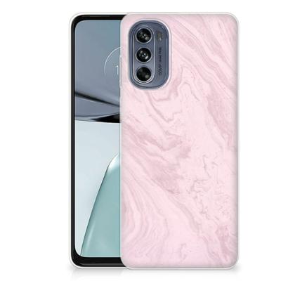 Motorola Moto G62 5G | TPU | Siliconen hoesje | Marble Pink - Origineel Cadeau Vriendin