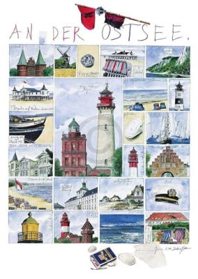 Kunstdruk Sabine Gerke - An der Ostsee 50x70cm