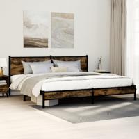Bedframe zonder matras metaal gerookt eikenkleurig 200x200 cm