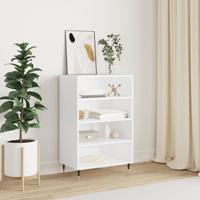Hoge kast 57x35x90 cm bewerkt hout wit - thumbnail