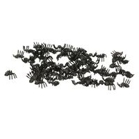 Fiestas Nep spinnen/spinnetjes 3 x3 cm - zwart - 70x stuks - Horror/griezel thema decoratie beestjes - Feestdecoratievoo - thumbnail