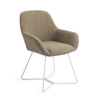 Jesper Home Eetkamerstoel 'Kushi' Beehive White, kleur Moss Meadow