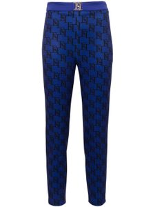 Elisabetta Franchi pantalon fuselé à motif monogrammé - Bleu